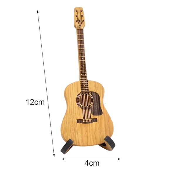 Akustisk gitarplekterboks i tre med stativ, glatte kanter, uten grader, bærbar, håndlaget oppbevaringsbeholder for gitarplekter