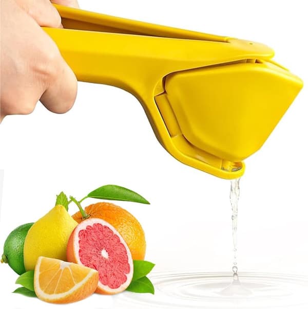 Vikbar manuell citronpress, extraherar citrusjuice, gul