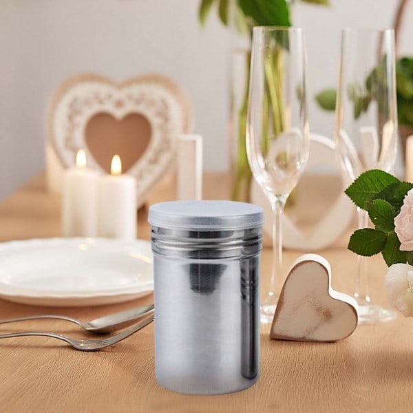 3 dele / sæt Praktiske rustfrie stål shaker til chokolade, granulerede sukker, sukker, salt, kakao, mel, kaffe