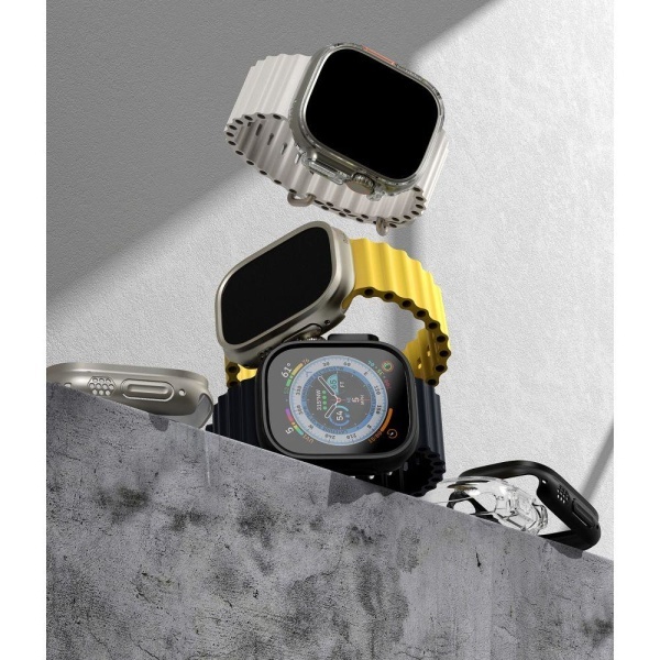Ringke Apple Watch Ultra 49 mm 2-PAK Shell Slim Titanium Grå/Klar