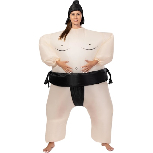 Kostume Opblæsbar Helkropsdragt Julekostume Sjove Kostumer Voksen (Sort Japansk Sumo) Black Japanese Sumo Adult