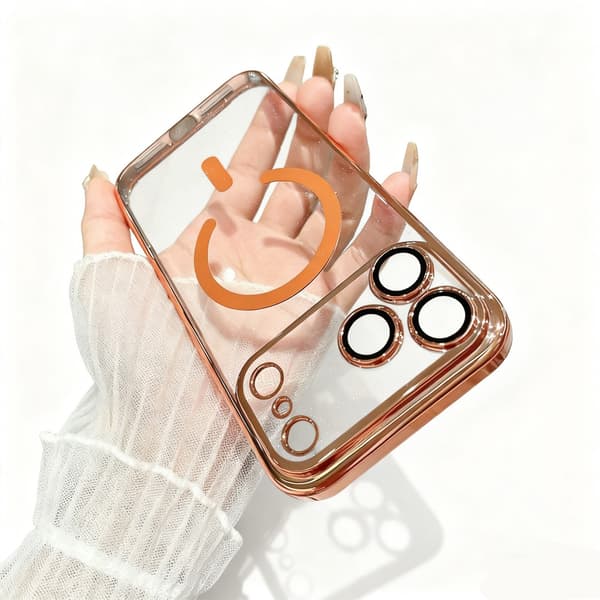 iPhone 17 Pro Max telefonfodral, transparent telefonfodral (orange iPhone 17 Pro Max)