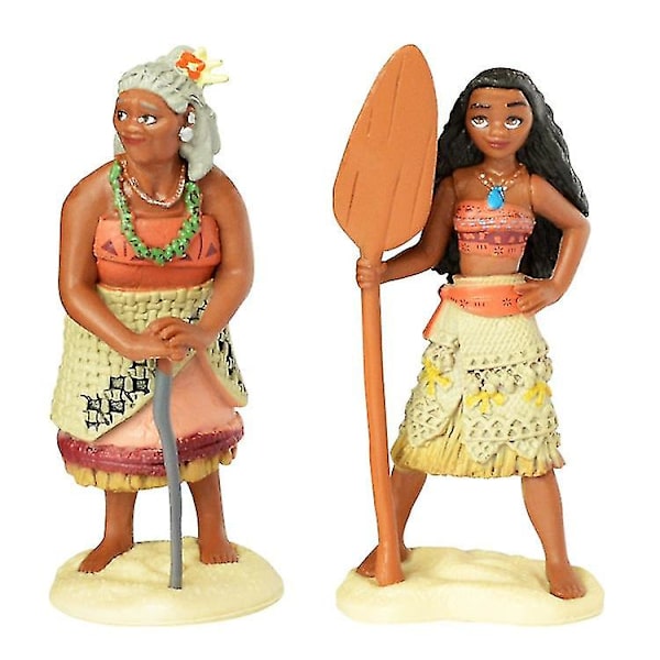 10 st/set tecknade Moana Prinsessan Legend Vaiana Maui Chief Tui Tala Heihei Pua Actionfigurer Dekoration Leksaker