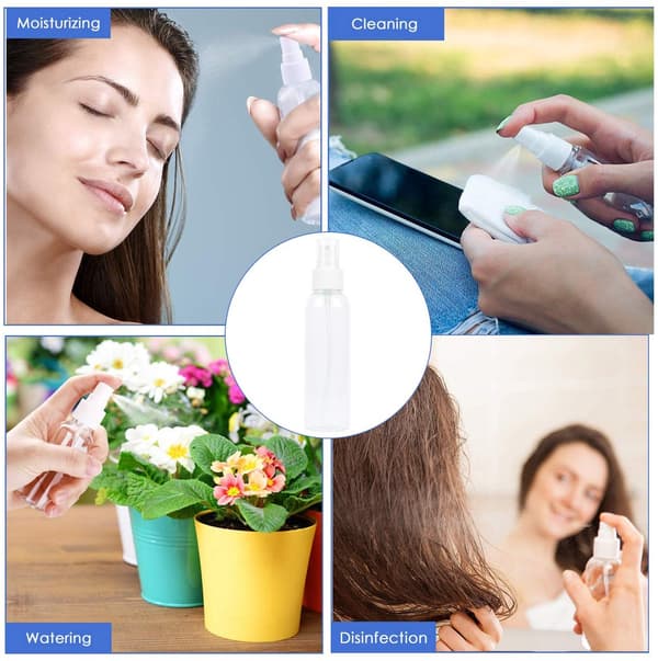 Resesprayflaska (6 delar, 100 ml vardera), avhälld eterisk oljeparfym, transparent.