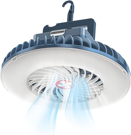 ING LED Campinglykt - Med Vifte - USB Oppladbar - Campingvifte med Lys