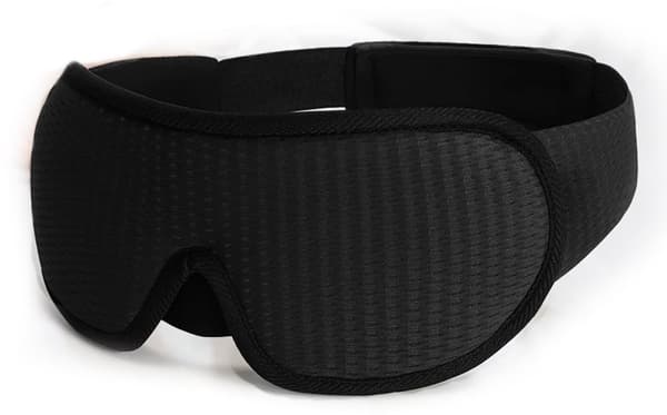 3D memory foam sovemaske, fuldstændig lysblokerende og trykfri, velegnet til sidesovende, sort.