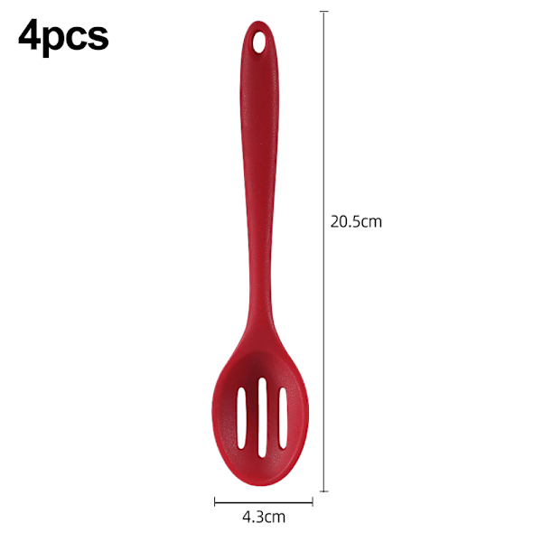 4 stk. Silikonespatel med rille Silikone Non-Stick Blandeske