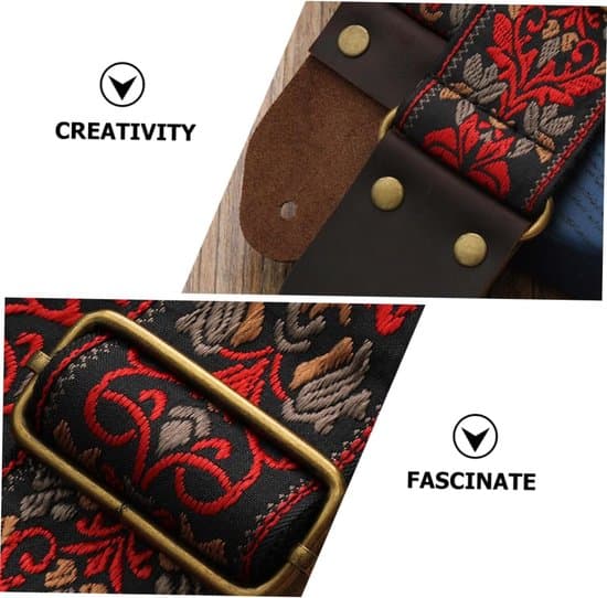 Gitarrband - Justerbart gitarrband - Jacquardväv - Universellt - 5 cm brett