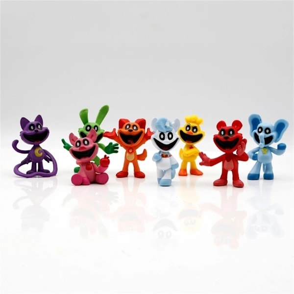 8 st Leende Critters Spelfigurer Modell PVC Catnap Catnat Anime Figur Modell Födelsedagspresenter Leksaker - Perfekt 8 st 8 st