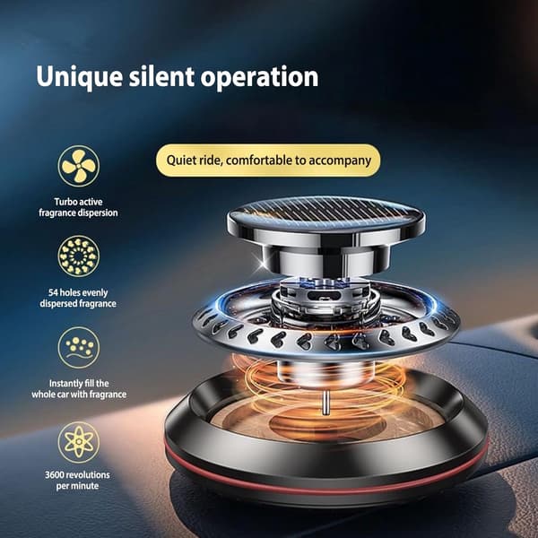 2-pack Drift Bil Luftfräschare Solcellsdriven Automatisk Roterande Diffuser Smart Bil Luftfräschare Bil Doft Lukteliminator eller Bil & Lastbilstillbehör