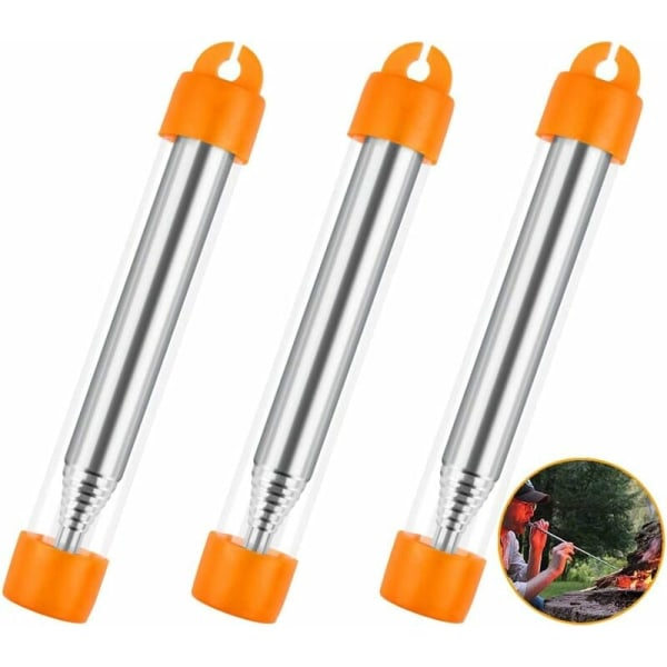 3 st fickbälgar Eldrör i rostfritt stål Ficköverlevnadsblåsrör Retractable