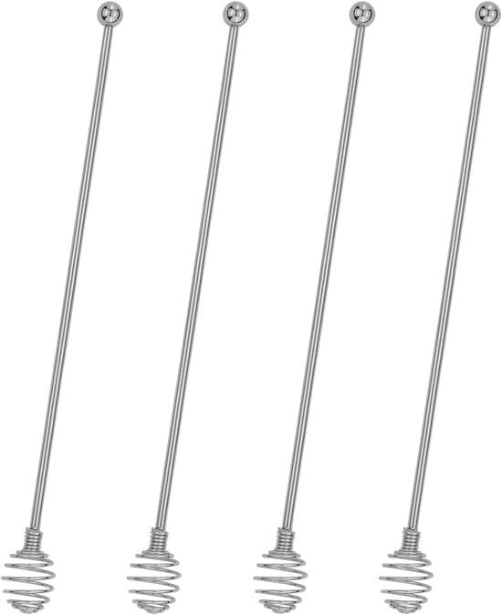 ING Kaffepinnar - Rostfria Rörpinnar - 4 Stycken - Honungsform