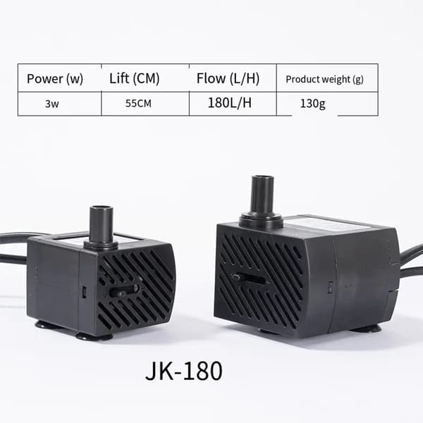 ING Mini Undervandsfontænepumpe - med LED-lys - 3 Watt