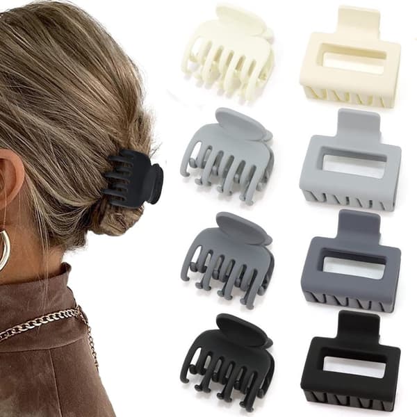 8-pack hårklämmor - hårklor för kvinnor - 4 färger - Set A