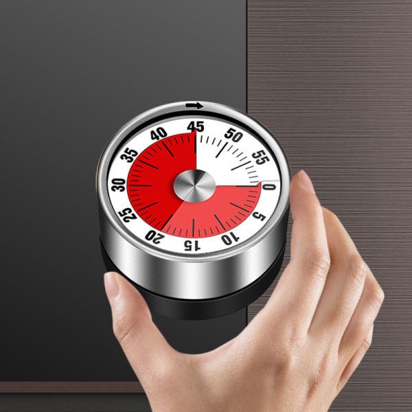Magnetisk mekanisk timer - Silver Kök Nedräkningstimer för precisionsmatlagning