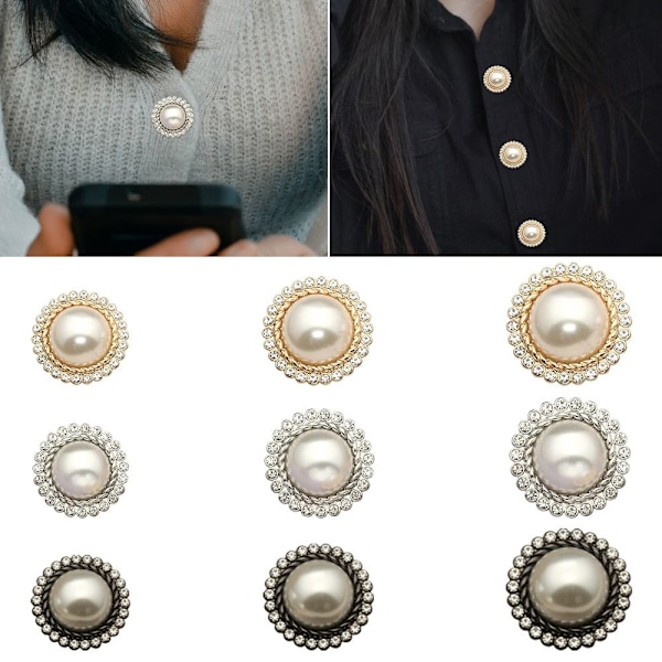 10 stk Perleknap-Skjorteknapper GULD 20MM 10ST 10ST guld gold gold 20MM10pcs-10pcs
