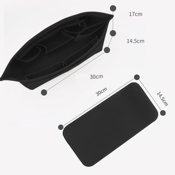 Håndtaske Organizer Indsats - Indre Taske Organizer til Håndtasker (2-pak) - Sort