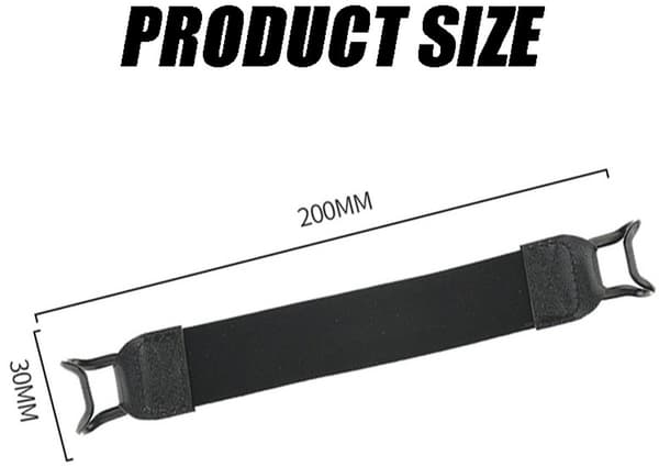 Todelt elastisk anti-falds-håndledsremssæt til tablets, 20 cm, kompatibel med 10,5-tommer tabletlæsere, sort.