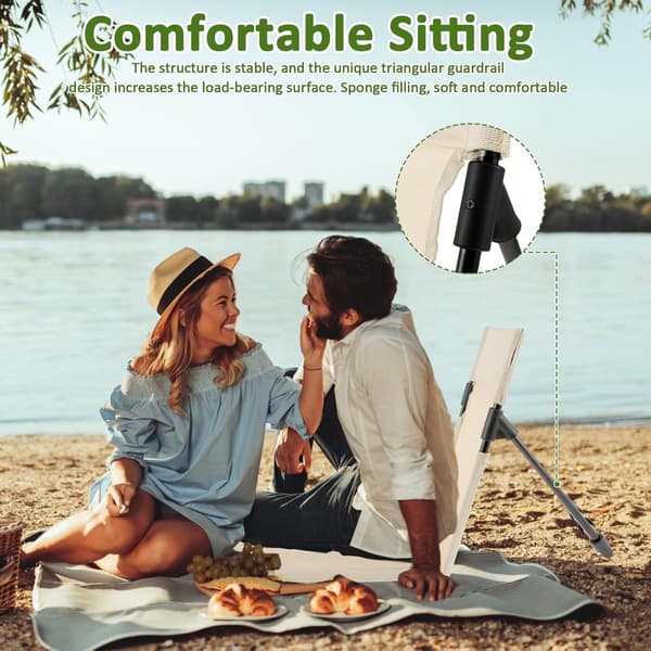 ING 1 stk. - Beige - Sammenklappelig campingstol - Foldbar strandstol