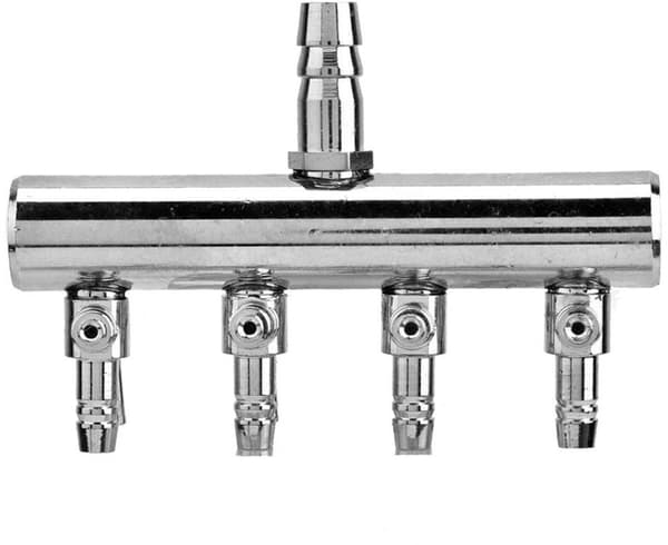 Akvarie Luftfordeler - Luftstrømregulator - Oksygenfordeling - Rustfritt Stål - 4/8mm Slange