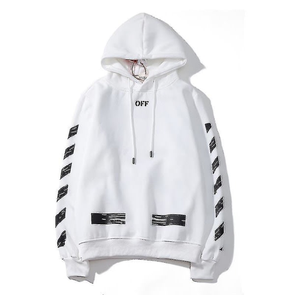 Raidallinen huppari Retro Arrows Off-white huppari takki Valkoinen 2XL