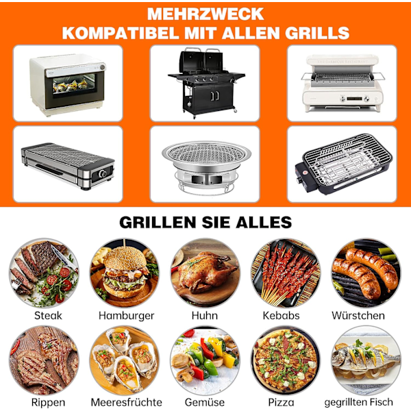 Grillmatta 50X40CM, ett set med 4 FDA Teflon grillmattor, gasgrill, nonstick, PFOA-fri, max temperatur 260 °C / 500 ℉
