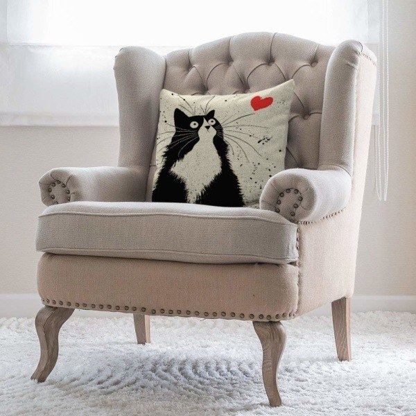 Set med 4 kuddfodral för katter, överdrag 45x45 cm
