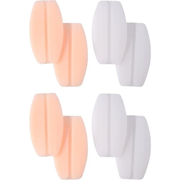 Pcs Bra Straps Pads Silicone Bra Straps Pad Holder Non-Slip Pain Relief Shoulder Pads, White and Skin Pink, 9.2 x 5cm([HK])