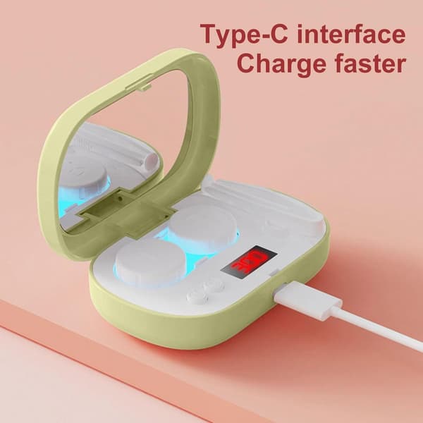 Ultralydsrenser - Ultralydsrenser til kontaktlinser - 2W 3.7V - LED-display - 5 hastighedsindstillinger og timer - Grøn