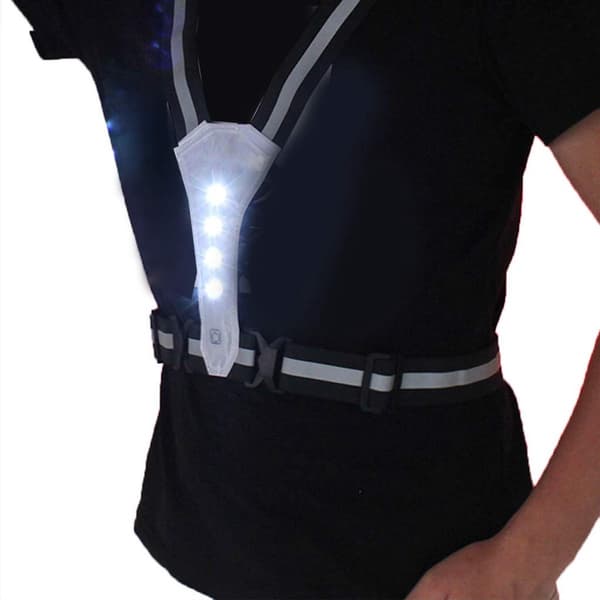 USB-C-laddande LED-reflekterande löparväst, säkerhetsvarning för nattträning, orange.