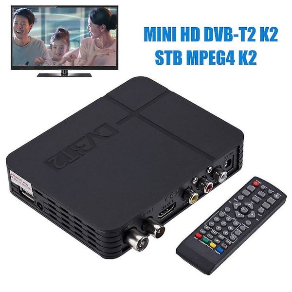 Portabel DVB-T2 STB MPEG4 K2 Högklarhet Digital TV-Box Set-top Receiver Tuner Receptor