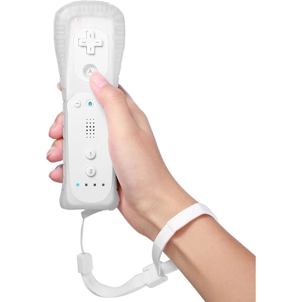 Wii Fjernbetjening, Trådløs Gamepad med Bevægelsessensor, Udskiftning til Wii Konsol, med Silikonetui & Rem