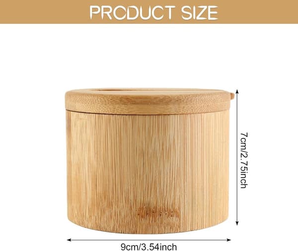 Bambu örtkruka, förvaringslåda för örter, 9 x 7 cm (träfärg)