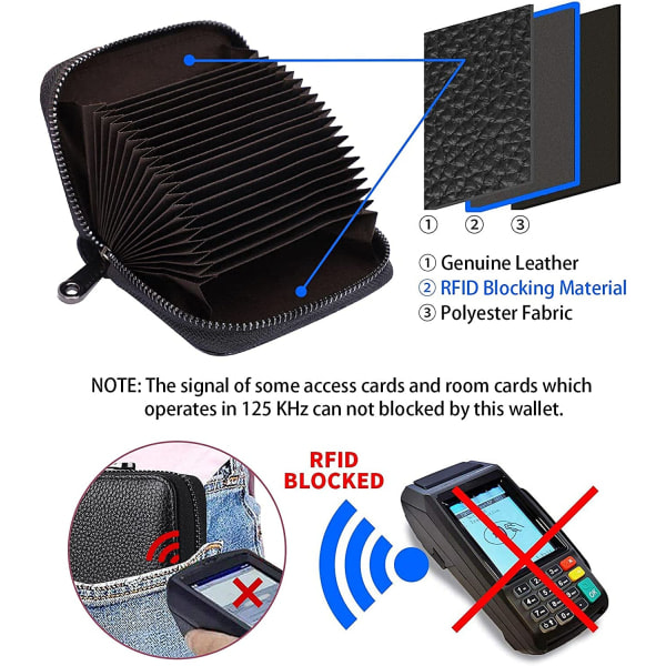 RFID-kortfodral i äkta läder med 20 kortplatser