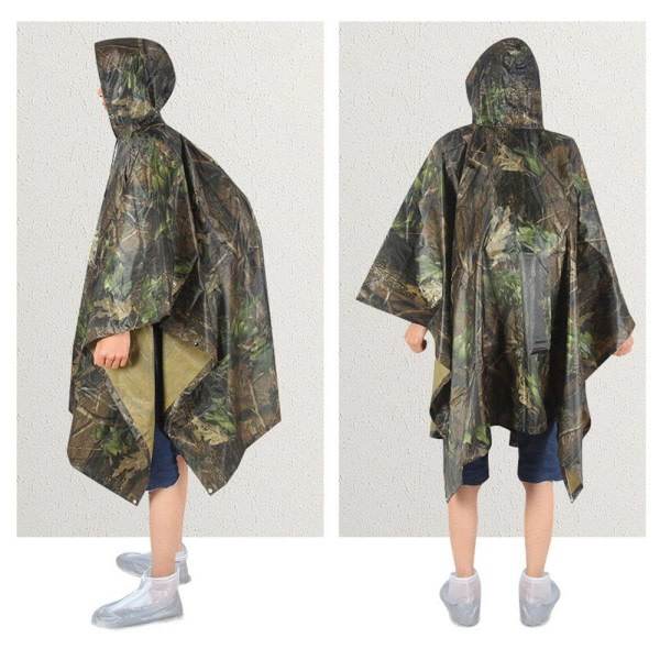 3-in-1 Poncho Vedenpitävä Camo Ripstop Sateenvarjo Takki