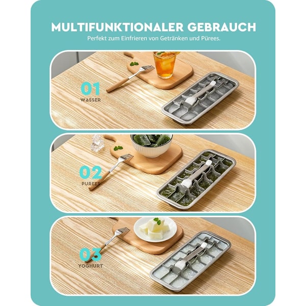 Isbitsform, Isbitsset, Isbitsformar, Förvaringslåda, Rostfritt stål, Lätt att ta bort, Multifunktionell silver