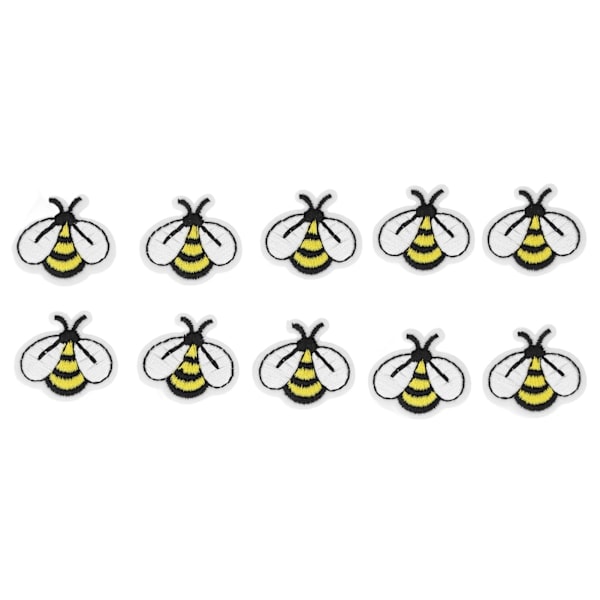 10 Pcs Small Bee Patch Bee Shaped Iron On Cute Sewing Patches DIY Sewing Embroidered Patch Bee Patches for Dress Hat Shoes