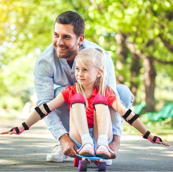 Knä- och armbågsskydd set - Cykelskyddsutrustning - Blå (Armbågsskydd, knäskydd, handledsskydd)