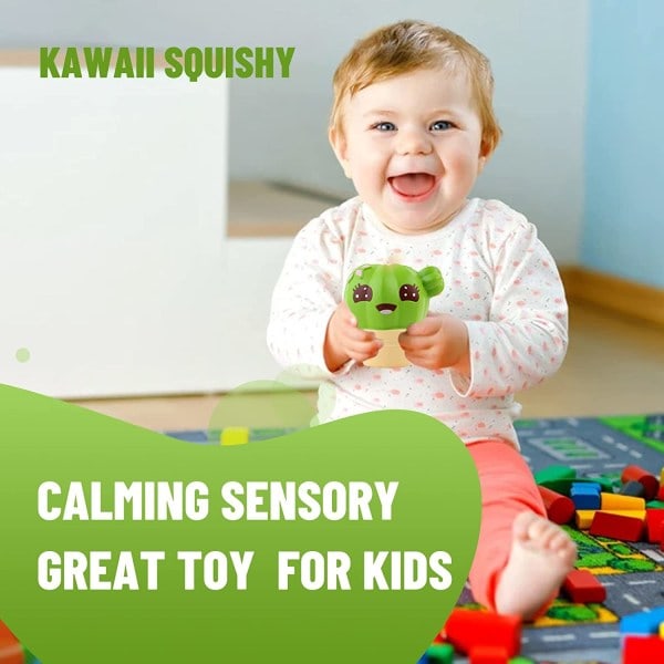 Squishies Kaktus Doftande Långsamt Stigande Kawaii Squishies Stressavlastande Leksak Perfekt för Samling Present 1st