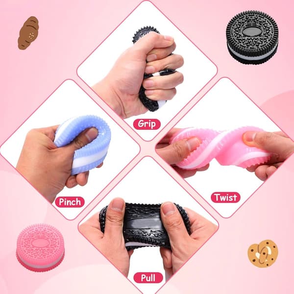 Finger Squeeze Leksaker 4-Pack, Supermjuka, Squishy Stressleksaker, För Barn & Vuxna, Söta, Kramgoa Sensoriska Leksaker i Kakform