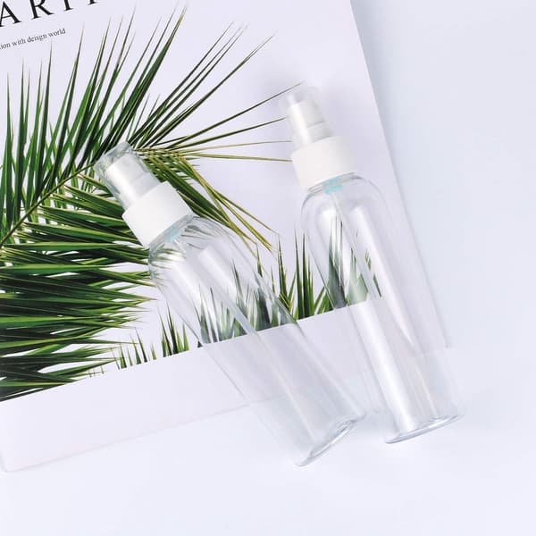 Resesprayflaska (6 delar, 100 ml vardera), avhälld eterisk oljeparfym, transparent.