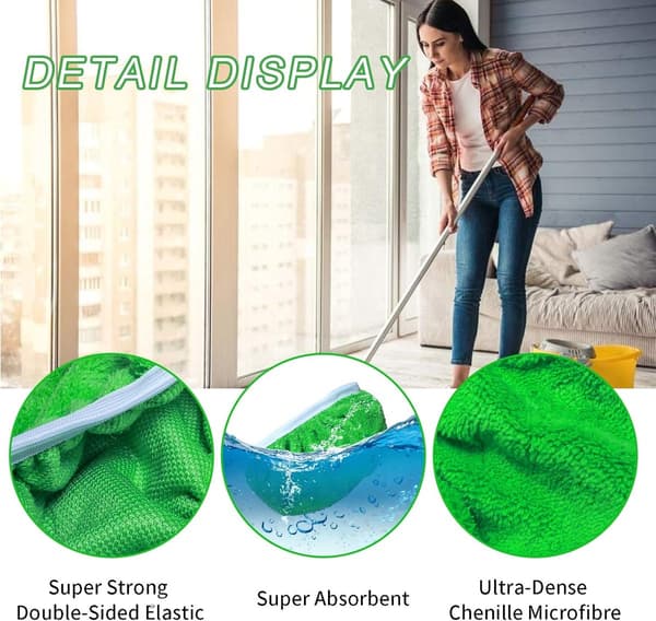 4-pack - Ersättningsmoppdukar för Swiffer Sweeper-moppar - 25 x 11,5 cm