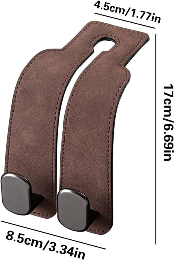 ING Bil nackstödskrokar - baksäteskrokar - (brun - 2 stycken)
