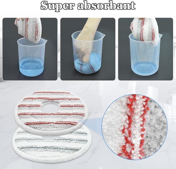 Passer til Vileda Spin Rengjøring Mopp Mikrofiber Mopp Refill, Vaskbare og Gjenbrukbare Erstatningsmoppehoder