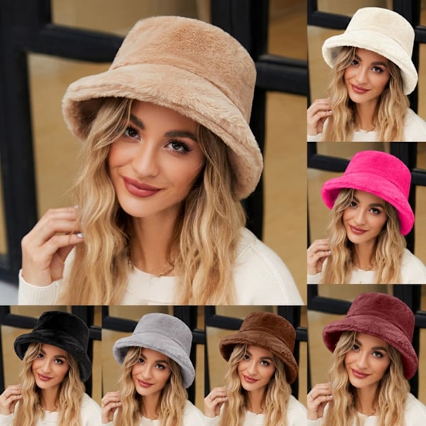 Fuzzy Fiskerihat til Mænd og Kvinder - Shallow Knowledge Bucket Hat, Varmt Vinterfiskerhat til Børn, Grå GRAY