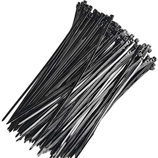 Cable Ties, 250 Pack 300mm x 4.8mm 12 Inch Black Self Locking Nylon Zip Cable Wrap Ties Black