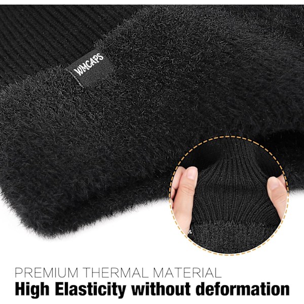 Vinterfleece Line Beanie med Øreklaff for Menn og Kvinner, Utendørs Varmt Termisk Strikket Hette Gray