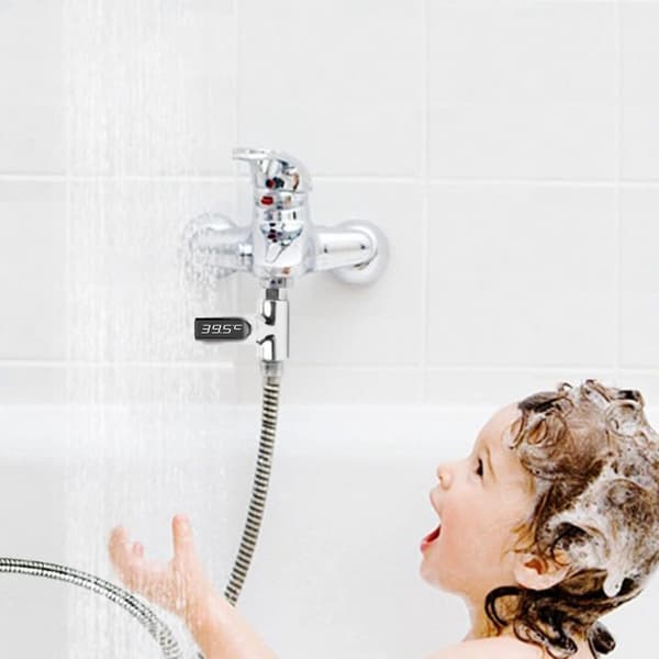 Termometer, Indendørs Termometer, Køkkentermometer, Hurtig Shower Termometer, Digital LED, Fahrenheit/Celsius Display 5-85°C/41-185°F
