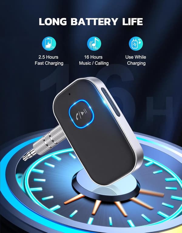 Bluetooth-mottaker - BT 5.0, 3,5 mm AUX, Bluetooth-mottaker aux - Bluetooth-mottaker bil - Bluetooth-mottaker bil aux - Bluetooth-mottaker