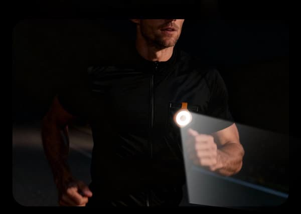 Løpelys, todelt sett, magnetisk klips LED-sikkerhetslys, 3 lysmoduser, USB oppladbart og vanntett, oransje.